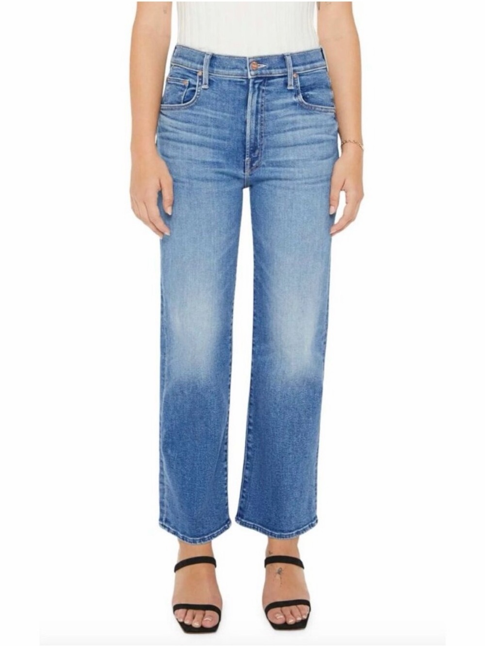LIL MOTHER Rambler Zip Flood Straight-Leg Jeans Out of the Blue Wash 28P